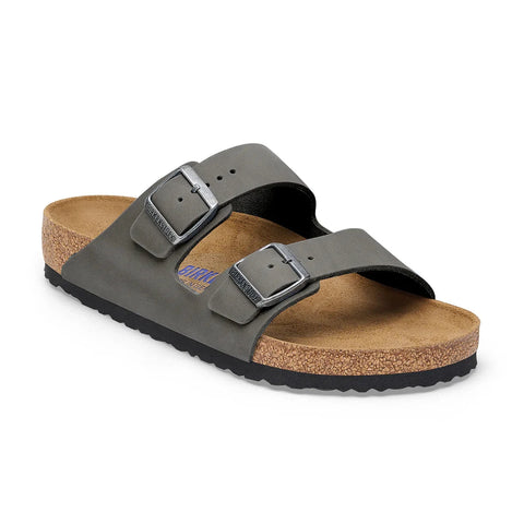 Arizona Oiled Leather (Regular Width) Soft Footbed - Iron Slides Birkenstock 