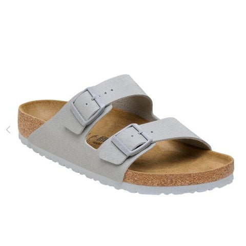 Arizona Saffiano Birko-Flor (Regular Width) - Stone Coin Slides Birkenstock 