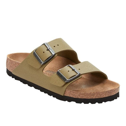 Arizona Smooth Leather (Regular Width) - Faded Khaki Slides Birkenstock 