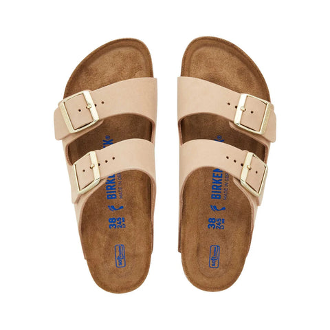 Arizona Soft Footbed - Sandcastle - Nubuck - Regular Width Slides Birkenstock 