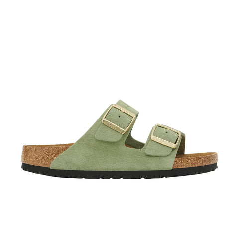 Arizona - Soft Footbed - Suede Leather - Green Tea - Regular Slides Birkenstock 