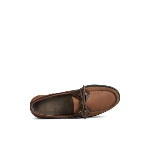 Authentic Original 2-Eye Wide - Mens - Leather Brown / Buc Brown Boat Sperry 
