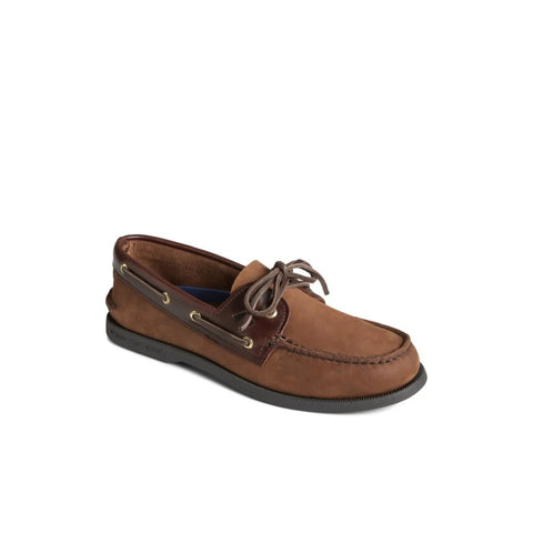 Authentic Original 2-Eye Wide - Mens - Leather Brown / Buc Brown Boat Sperry 