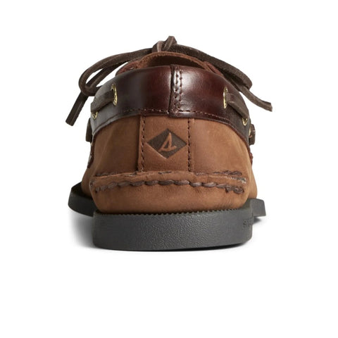 Authentic Original 2-Eye Wide - Mens - Leather Brown / Buc Brown Boat Sperry 
