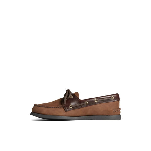 Authentic Original 2-Eye Wide - Mens - Leather Brown / Buc Brown Boat Sperry 