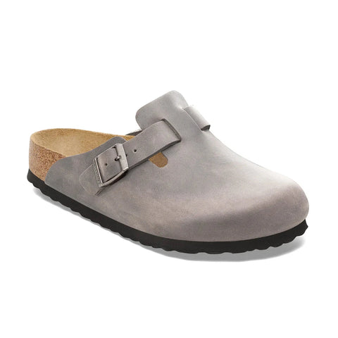 Boston Oiled Leather - Soft Footbed (Regular Width) - Iron Clogs Birkenstock 