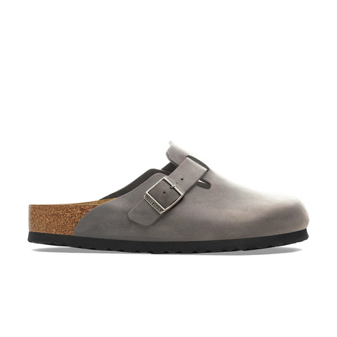 Boston Oiled Leather - Soft Footbed (Regular Width) - Iron Clogs Birkenstock 