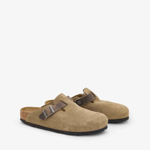 Boston Oiled / Suede Leather (Regular Width) - Faded Khaki Clogs Birkenstock 