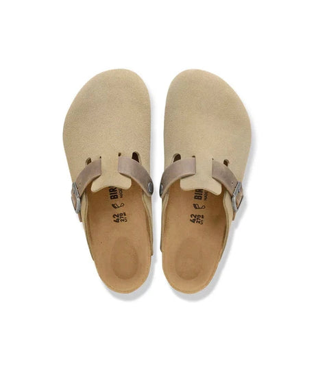 Boston Oiled / Suede Leather (Regular Width) - Faded Khaki Clogs Birkenstock 