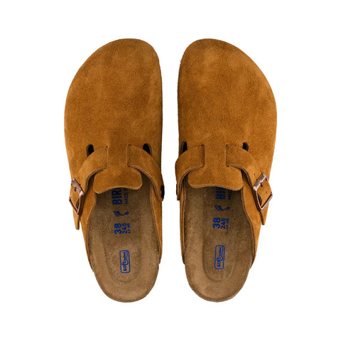 Boston Soft Footbed Mink Suede Leather - Regular Slides Birkenstock 