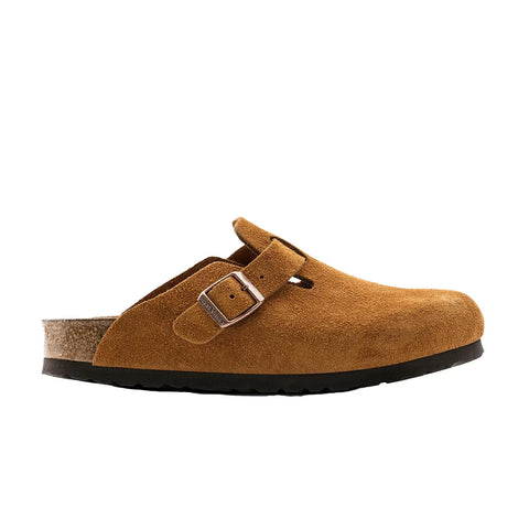 Boston Soft Footbed Mink Suede Leather - Regular Slides Birkenstock 