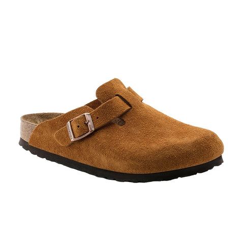 Boston Soft Footbed Mink Suede Leather - Regular Slides Birkenstock 