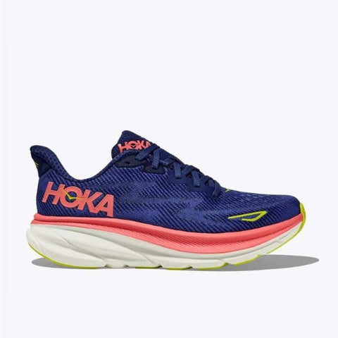 Clifton 9 (Wide) - Womens - Evening Sky / Coral Athletic Hoka 