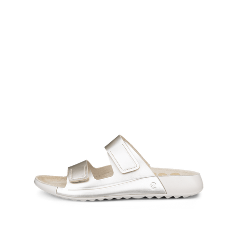 Cozmo - Womens - Pure White Gold Slides ECCO 