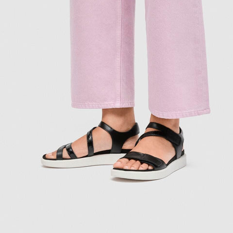 Ecco Soft Sandal 3 Strap - Womens - Black Sandals ECCO 