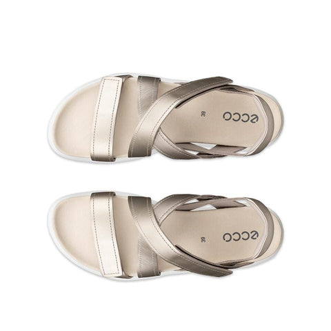 Ecco Soft Sandal Cross Strap - Womens - Cashmere Metallic Sandals ECCO 