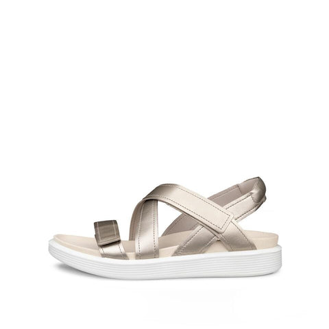 Ecco Soft Sandal Cross Strap - Womens - Cashmere Metallic Sandals ECCO 