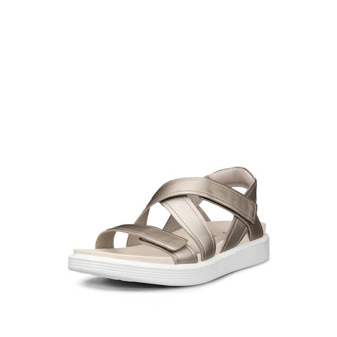 Ecco Soft Sandal Cross Strap - Womens - Cashmere Metallic Sandals ECCO 
