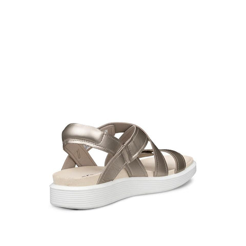Ecco Soft Sandal Cross Strap - Womens - Cashmere Metallic Sandals ECCO 