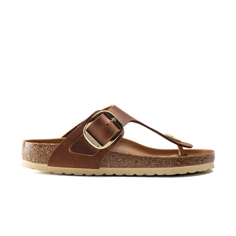 Gizeh Big Buckle Oiled Leather (Regular Width) - Cognac Thongs Birkenstock 