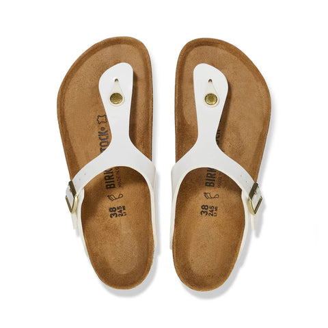 Gizeh Birko-Flor Patent (Regular Width) - White Thongs Birkenstock 