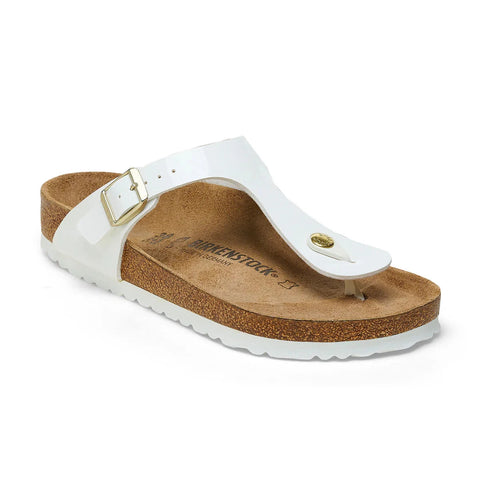 Gizeh Birko-Flor Patent (Regular Width) - White Thongs Birkenstock 
