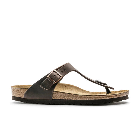 Gizeh Oiled Leather (Regular Width) - Habana Slides Birkenstock 