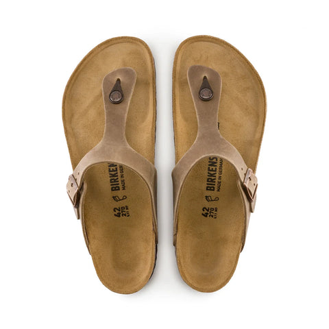 Gizeh Oiled Leather (Regular Width) - Tabacco Slides Birkenstock 