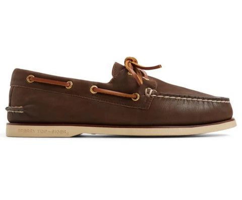 Gold Cup Authentic Original 2-Eye Wide - Mens - Grainy Brown Leather Boat Sperry 