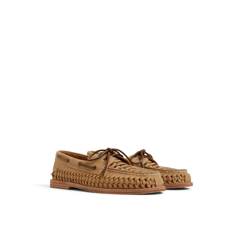 Gold Cup Authentic Original Woven Leather - Mens - Tan Boat Sperry 