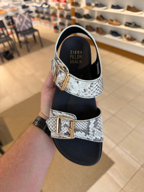 Hastice - Womens - Black White Snake Sandals ZIERA 