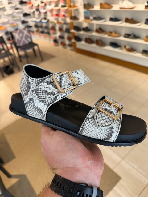 Hastice - Womens - Black White Snake Sandals ZIERA 