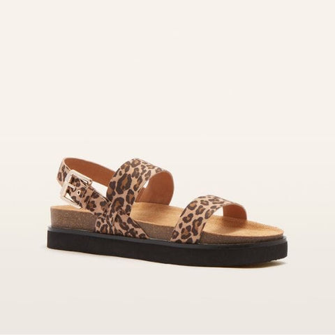 Hunter - Camel Leopard Print Sandals Frankie4 