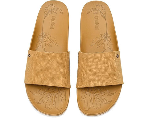 Kipe A Pono - Womens - Tan Slides OLUKAI 
