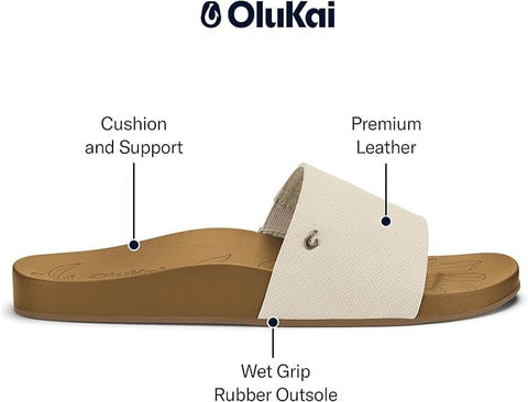 Kipe A Pono - Womens - White Slides OLUKAI 