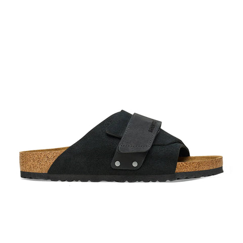 Kyoto - Black Suede/Nubuck Leather - Regular Slides Birkenstock 