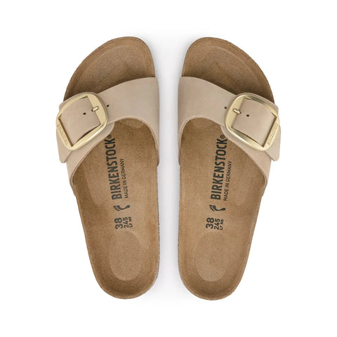 Madrid Big Buckle - Nubuck - Sandcastle - Regular Slides Birkenstock 