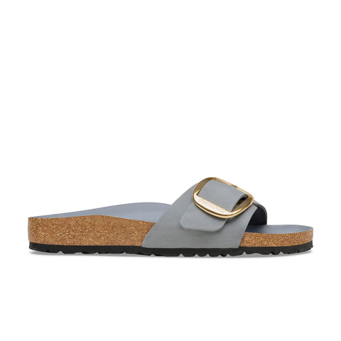 Madrid Big Buckle Oiled Leather (Regular Width) - Basalt Grey Slides Birkenstock 