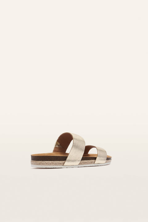 Maria III - Womens - White Gold Pebbled Slides Frankie4 
