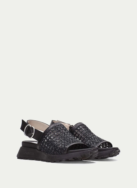 Marrakech Rafia - Womens - Black Sandals Hispanitas 