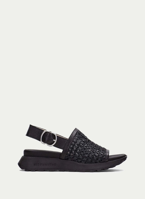 Marrakech Rafia - Womens - Black Sandals Hispanitas 