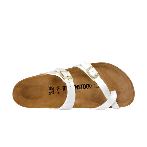 Mayari Birko-Flor Patent (Regular Width) - White Slides Birkenstock 