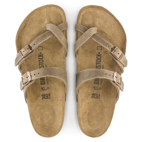 Mayari Oiled Leather (Regular Width) - Tabacco Slides Birkenstock 