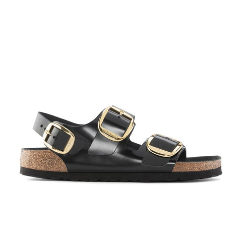 Milano Big Buckle Sandal - High Shine Black - Regular Sandals Birkenstock 