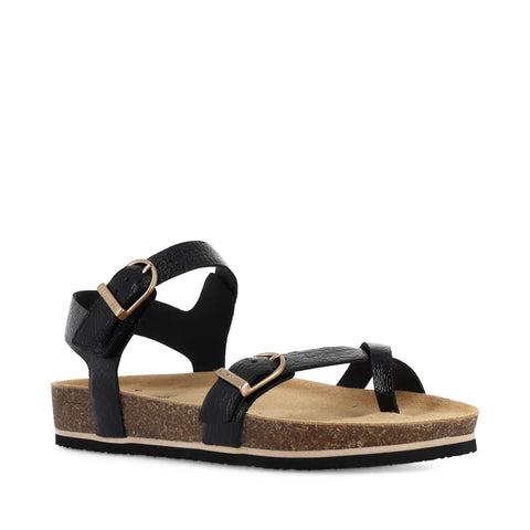 Orla - Black Crinkle Sandals Frankie4 