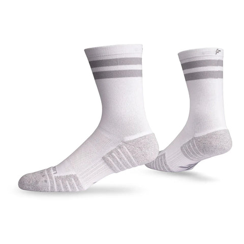 Performance Sock 2 Stripe - Half Crew - White – Feet First Noosa