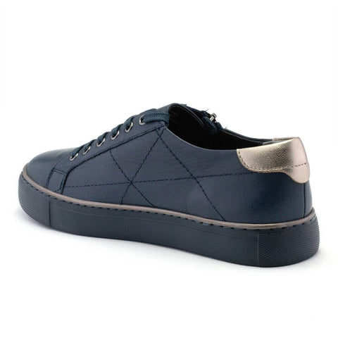 Pryor - Womens - Navy / Silver - Wide Sneakers ZIERA 