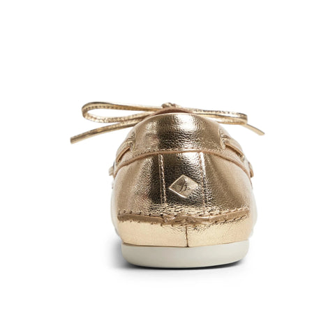 Slim Boat - Womens - Gold Crinkle Boat Sperry 