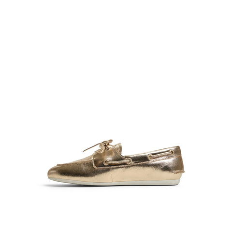 Slim Boat - Womens - Gold Crinkle Boat Sperry 