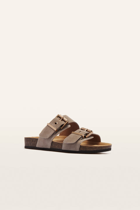Tommy - Womens - Mushroom Suede Slides Frankie4 